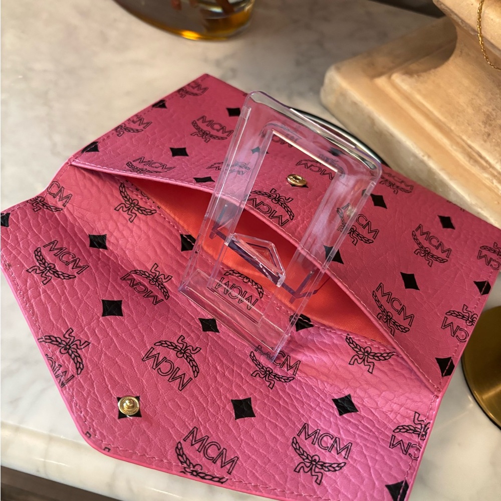 NIB MCM Women's snap envelope Clutch - Pink or Blue GWP - Picture 11 of 14